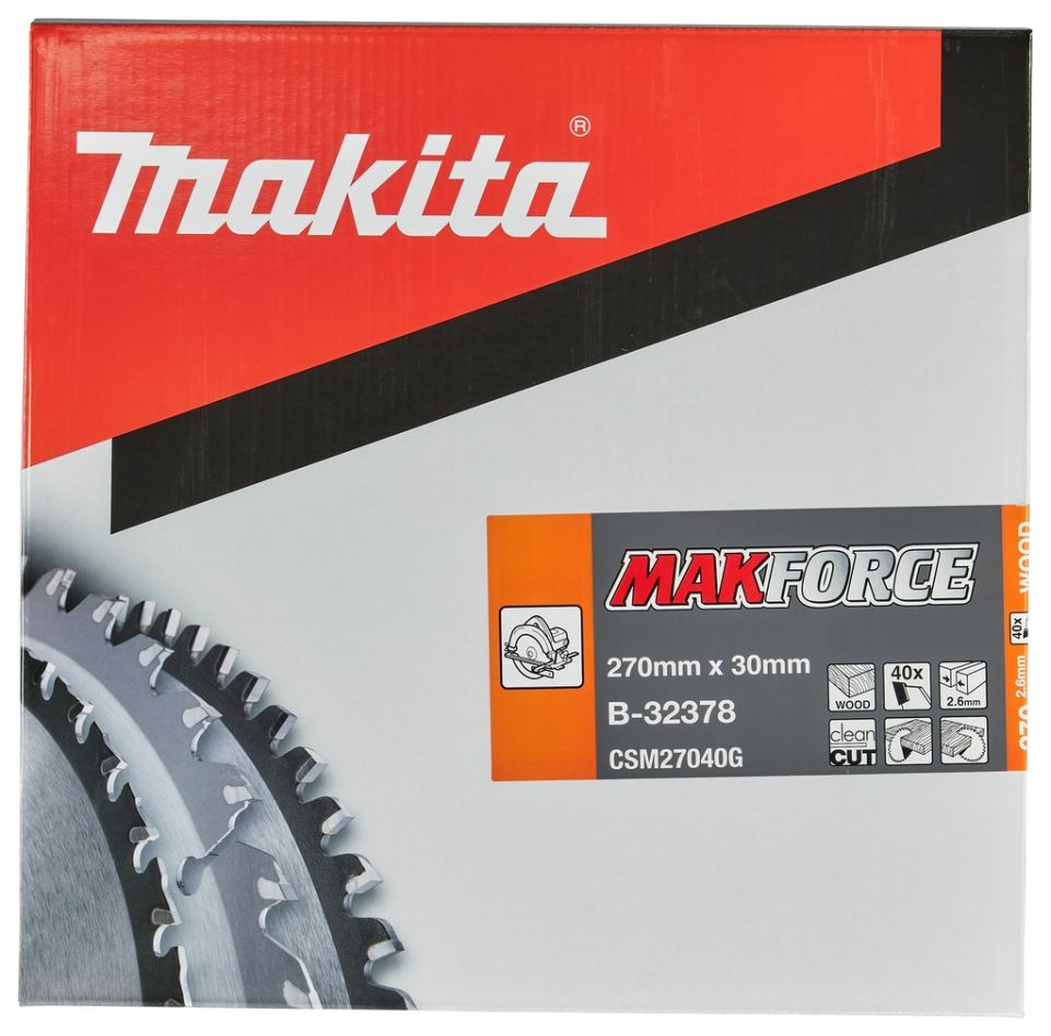 Makita B-32378 fa körfűrészlap Makforce 270x30x2.6 40T 20° tartozékokkal