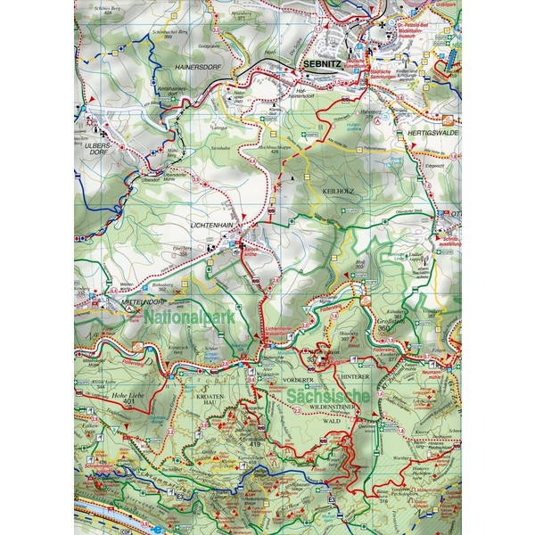Wander- und Radwanderkarte Sächsisch-Böhmische Schweiz 1 : 30 000 - Wanderkarte