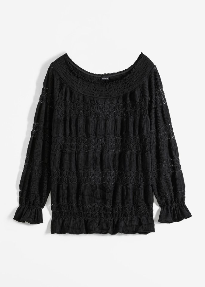 Carmenshirt mit Spitze