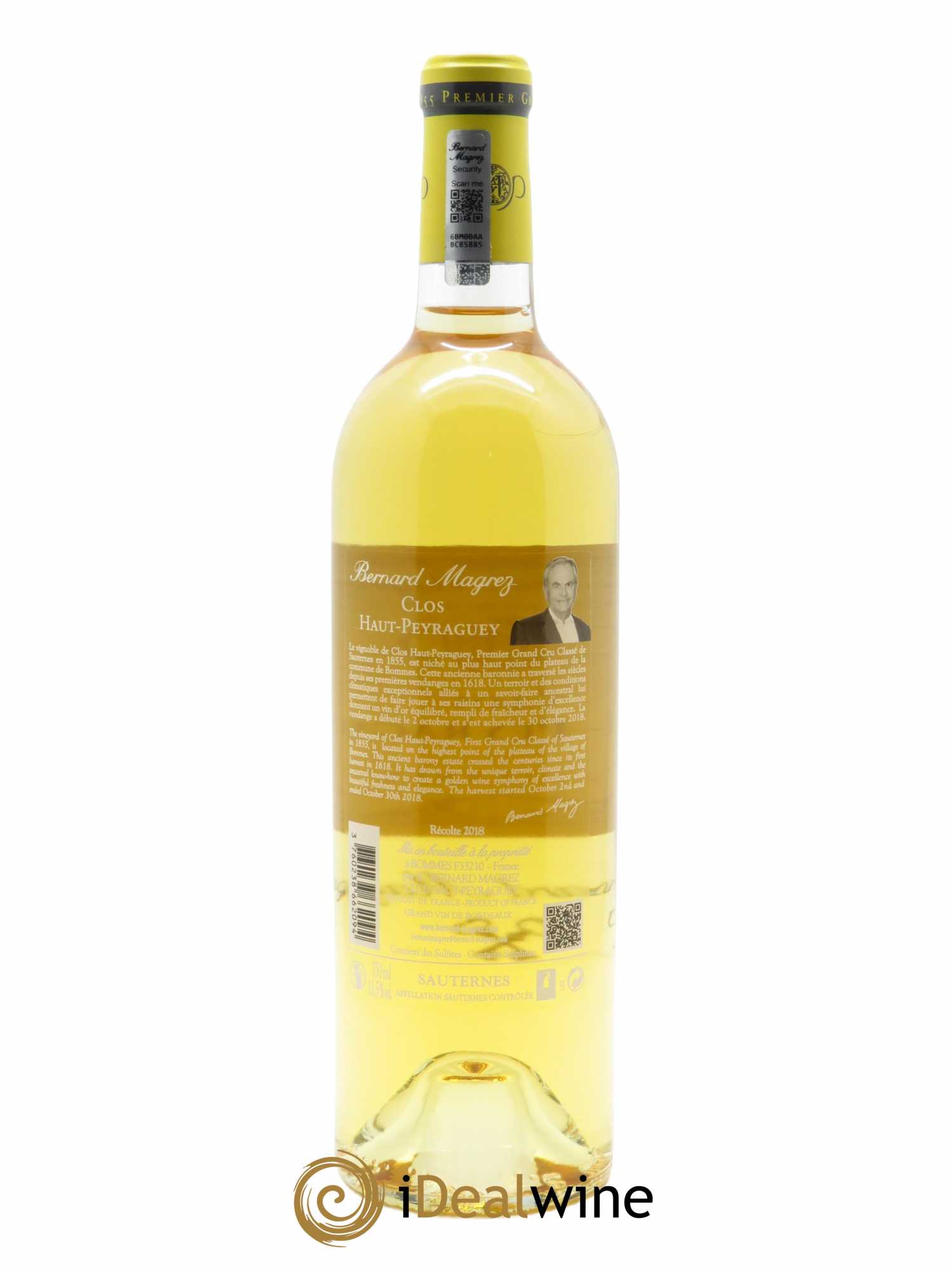 Clos Haut Peyraguey 1er Grand Cru Classé  2018 - Lot de 1 Bouteille