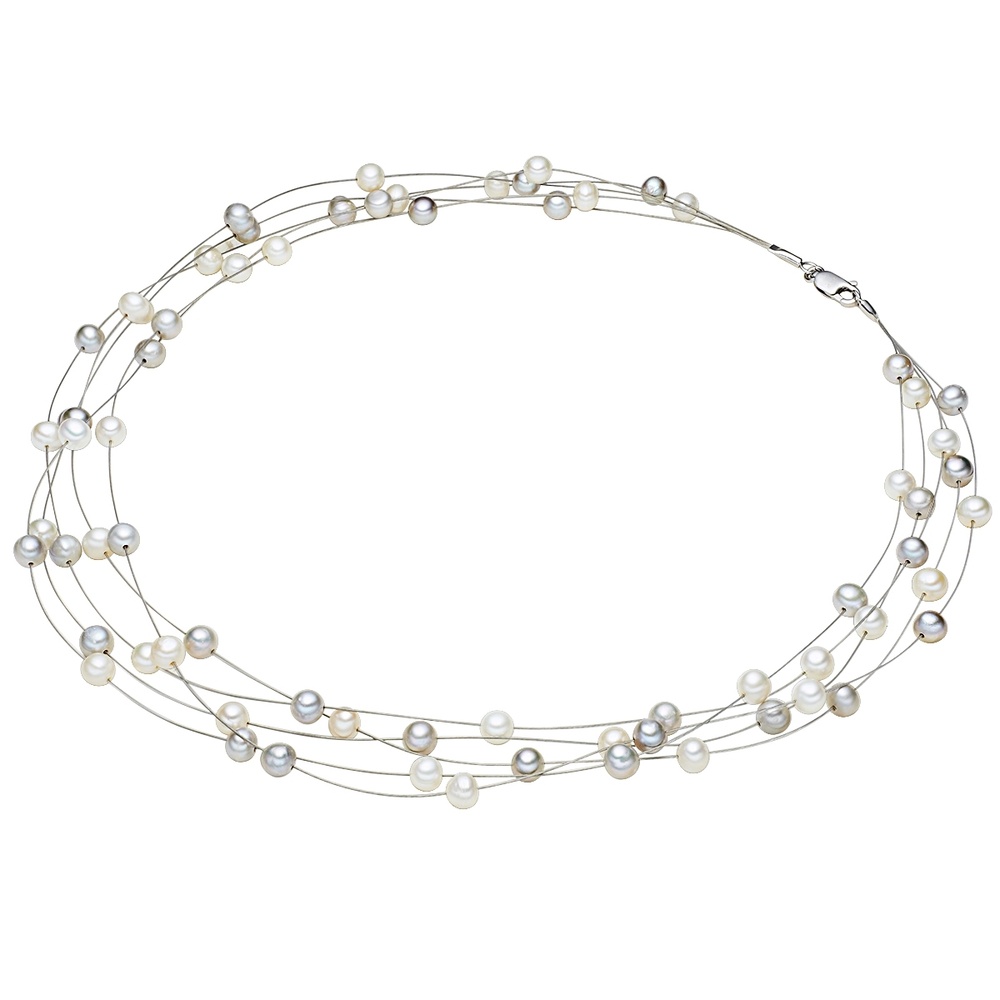 Valero Pearls Collier de perles Perle de culture d'eau douce Perle de culture d'eau douce en Gr collier