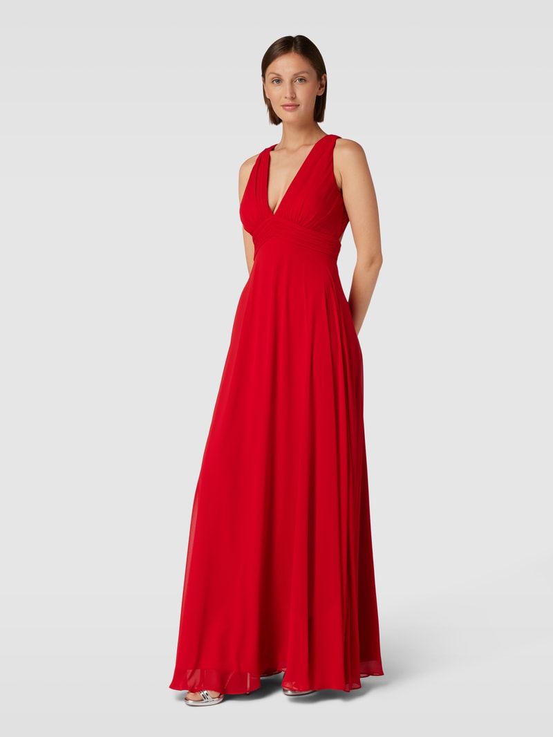 Abendkleid mit Taillenpasse in rot