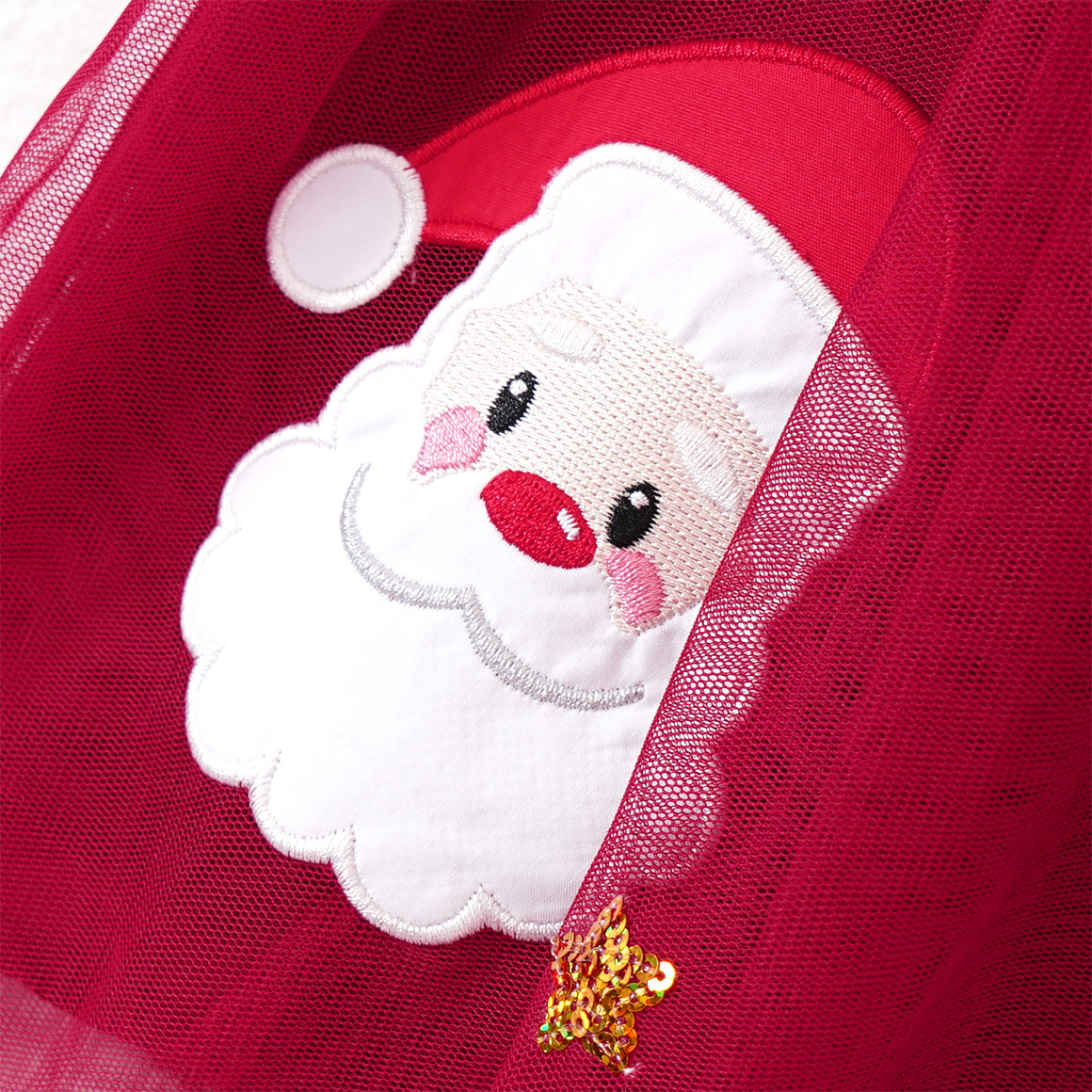 Mädchen Weihnachtsrock mit Motiven rot