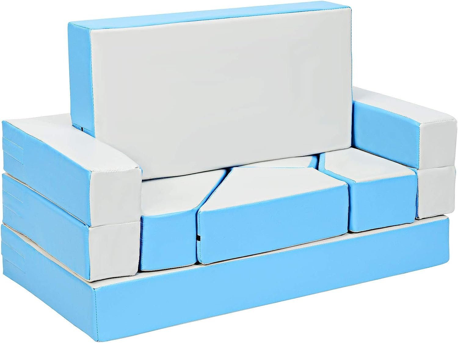 KOMFOTTEU Kindersofa Spielsofa, 4-In-1 Kindersofa aus Schaumstoff