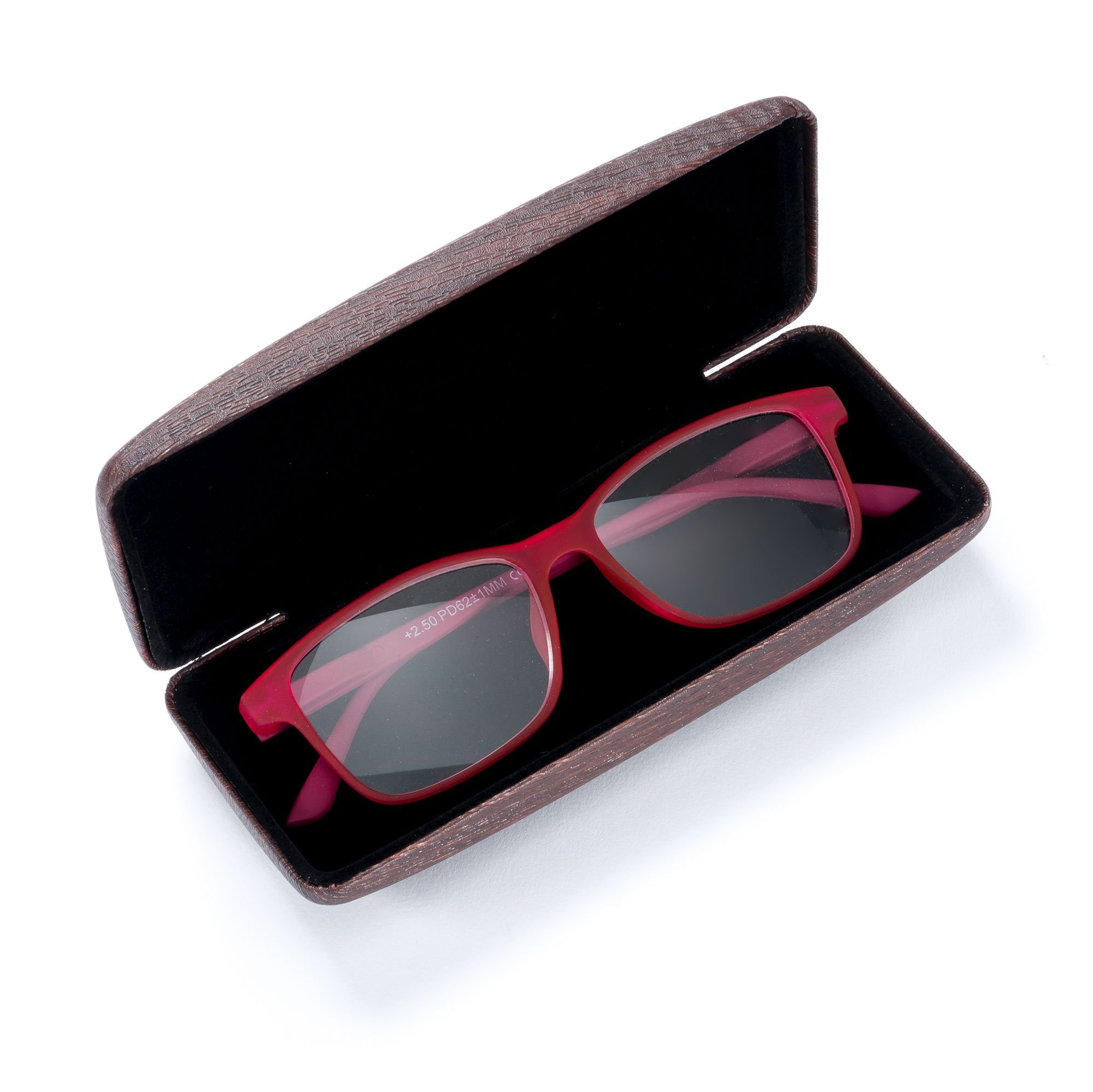 FEFI Brillenetui in Holz-Optik (Hardcase), inklusive Mikrofasertuch