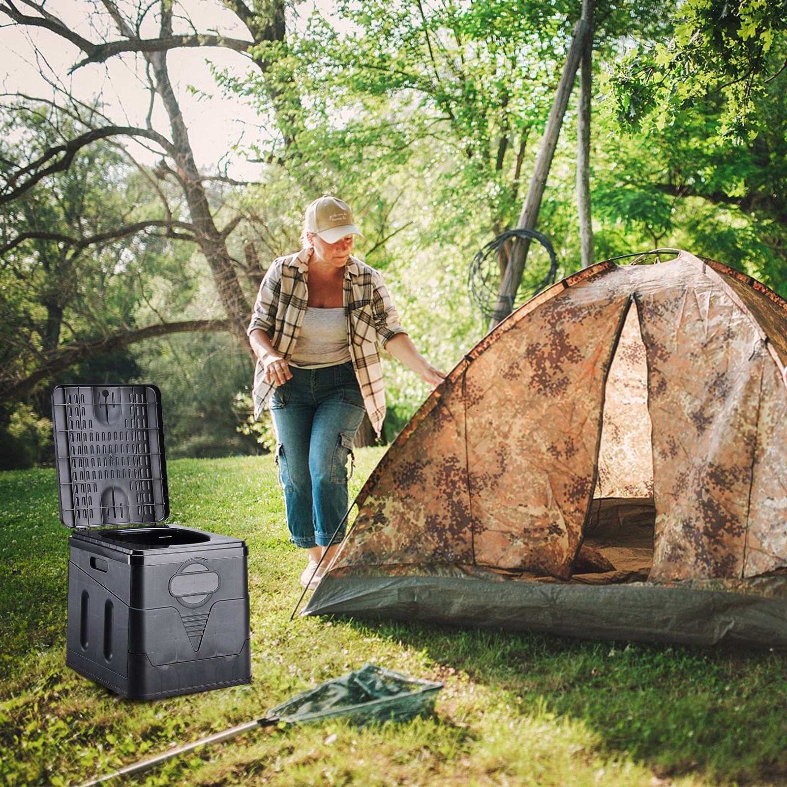 SEEZSSA Campingtoilette Mobile Klapptoilette Mit Reißfest,Flüssigkeitsdicht, Trockentrenntoilette,Einfache Montage,150 KG Belastbarkeit