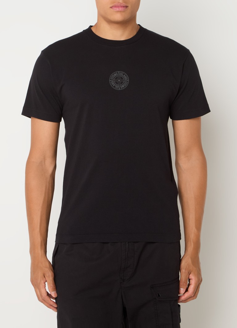Stone Island 2NS92 T-krekls ar logotipu un apdruku aizmugurē