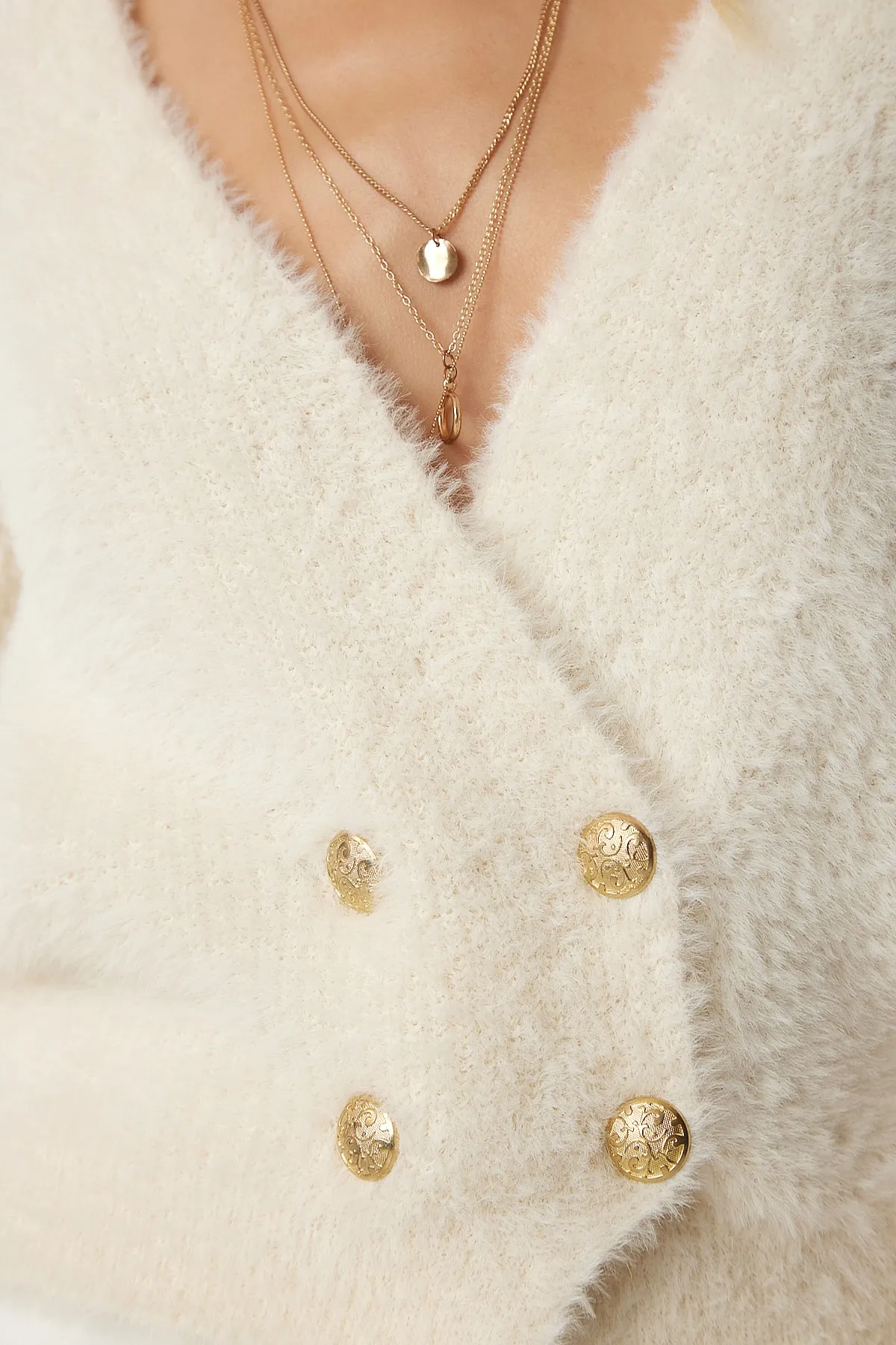 Happiness İstanbul  Strickjacke - Beige - Regular Fit