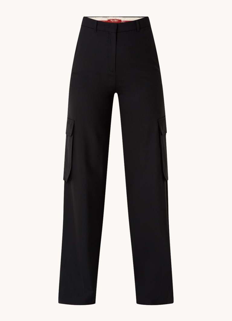 MaxMara Ghiera high waist wide fit trousers made of wool