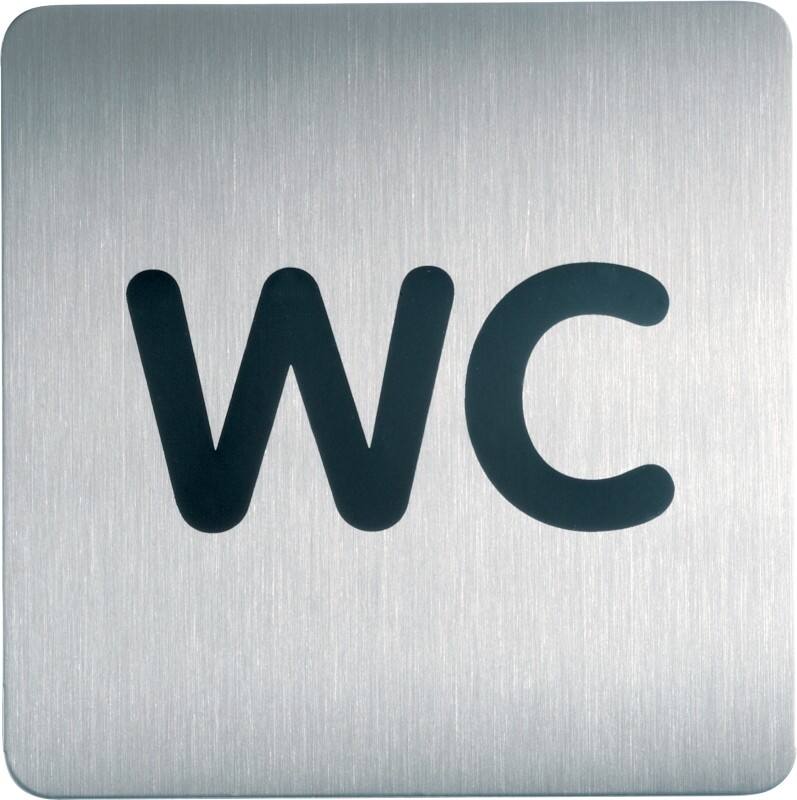 DURABLE Picto Schild WC Zum Ankleben Edelstahl 15 x 15 cm