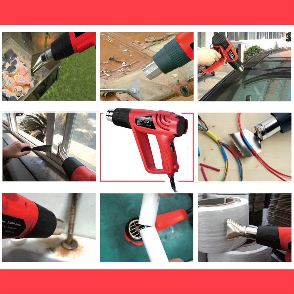 Casaria monzana® Heißluftpistole 2000 Watt inkl. Zubehör und Koffer