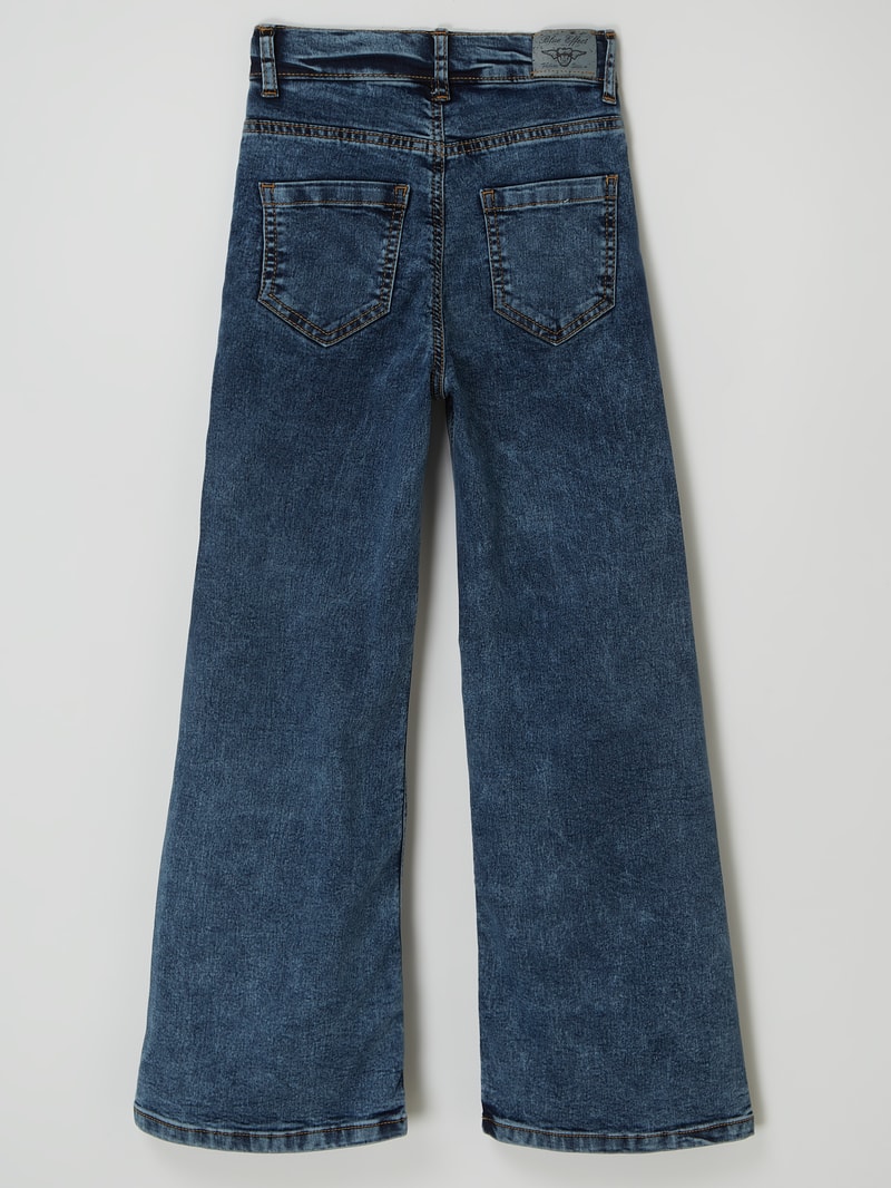 Wide Leg Jeans mit Stretch-Anteil in blau