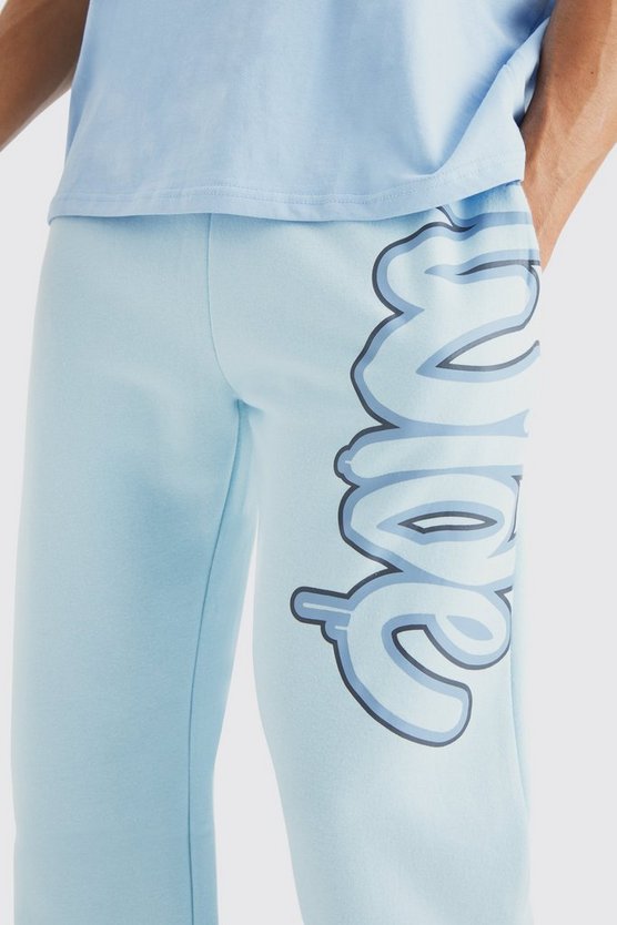 Lockere Jogginghose mit Worldwide Graffiti Print