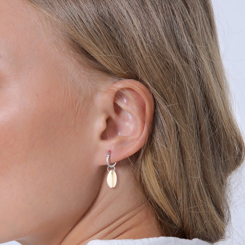 Elli Elli Boucles d'Oreilles Femmes créoles mer vacances tendance avec coquillages cau Boucles d'oreilles