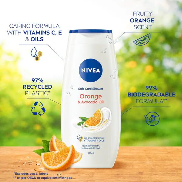 NIVEA Soft Care Shower narancs és avokádóolaj tusfürdő 500ml - normál bőrre