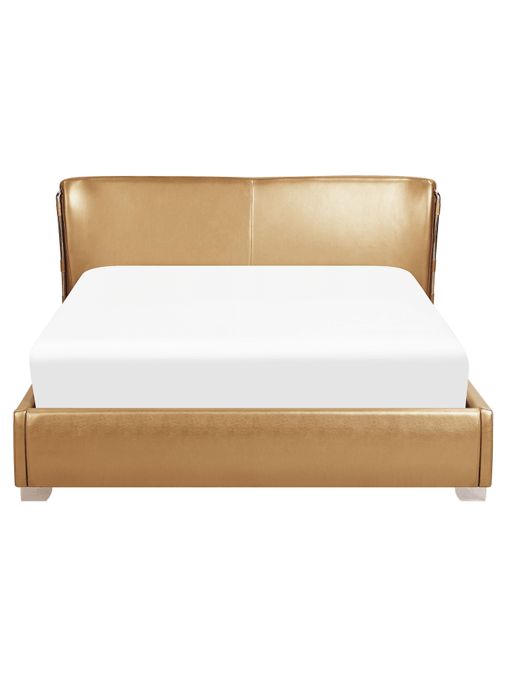 Beliani Doppelbett mit LED PARIS in Gold/Silber - (W) 195 x (H) 83 x (L) 228 cm günstig kaufen onesize