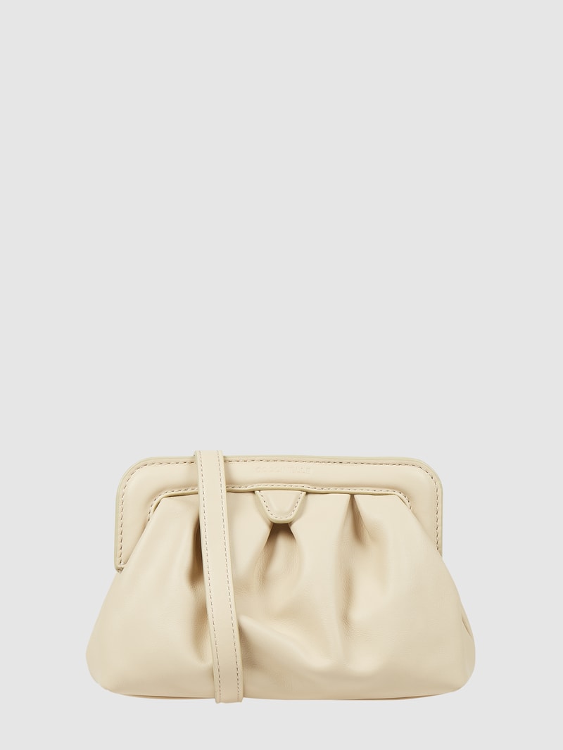 Pochette aus Leder Modell 'Diletta' in sand