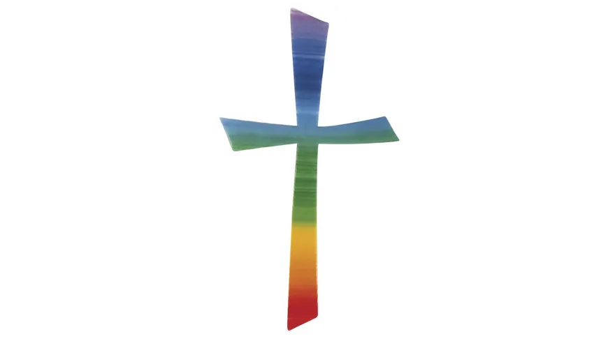 Rayher Wachs-Motiv Kreuz Regenbogen 10,5 x 5,5cm