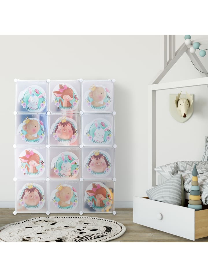 relaxdays Kinder-Steckregal in Weiß - (B)110 x (H)145 x (T)37 cm günstig kaufen onesize