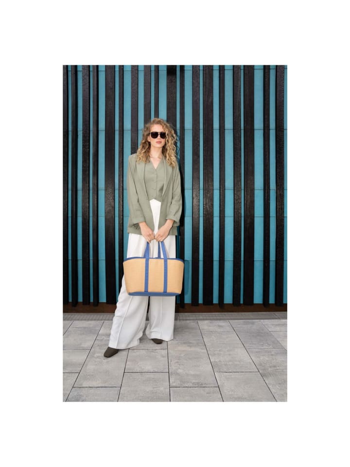 Reisenthel thermo coolerbag - Kühltasche 44.5 cm (twist powder blue) in raffia blue günstig kaufen onesize