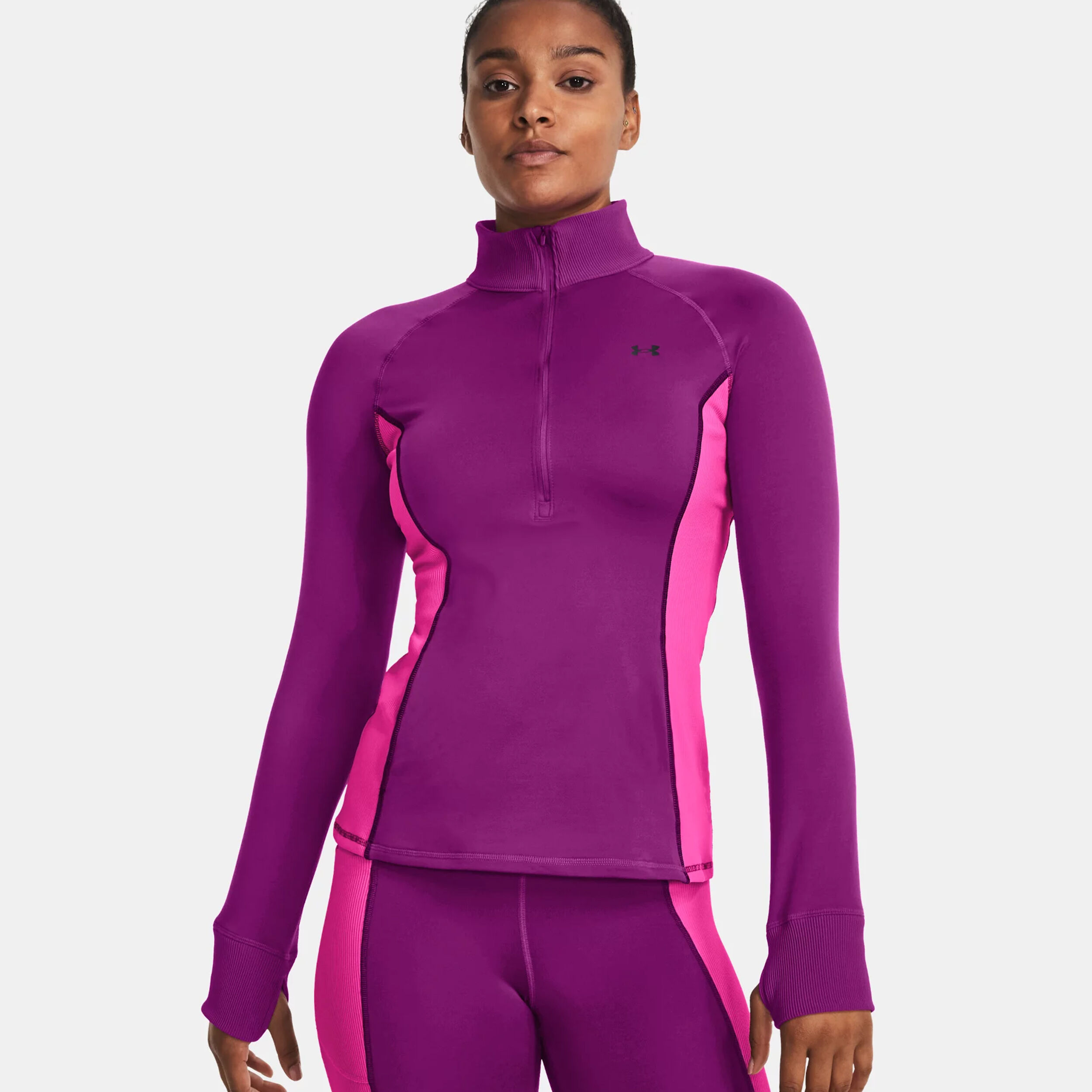 CW Half-Zip Longsleeve Damen - Lila, Pink