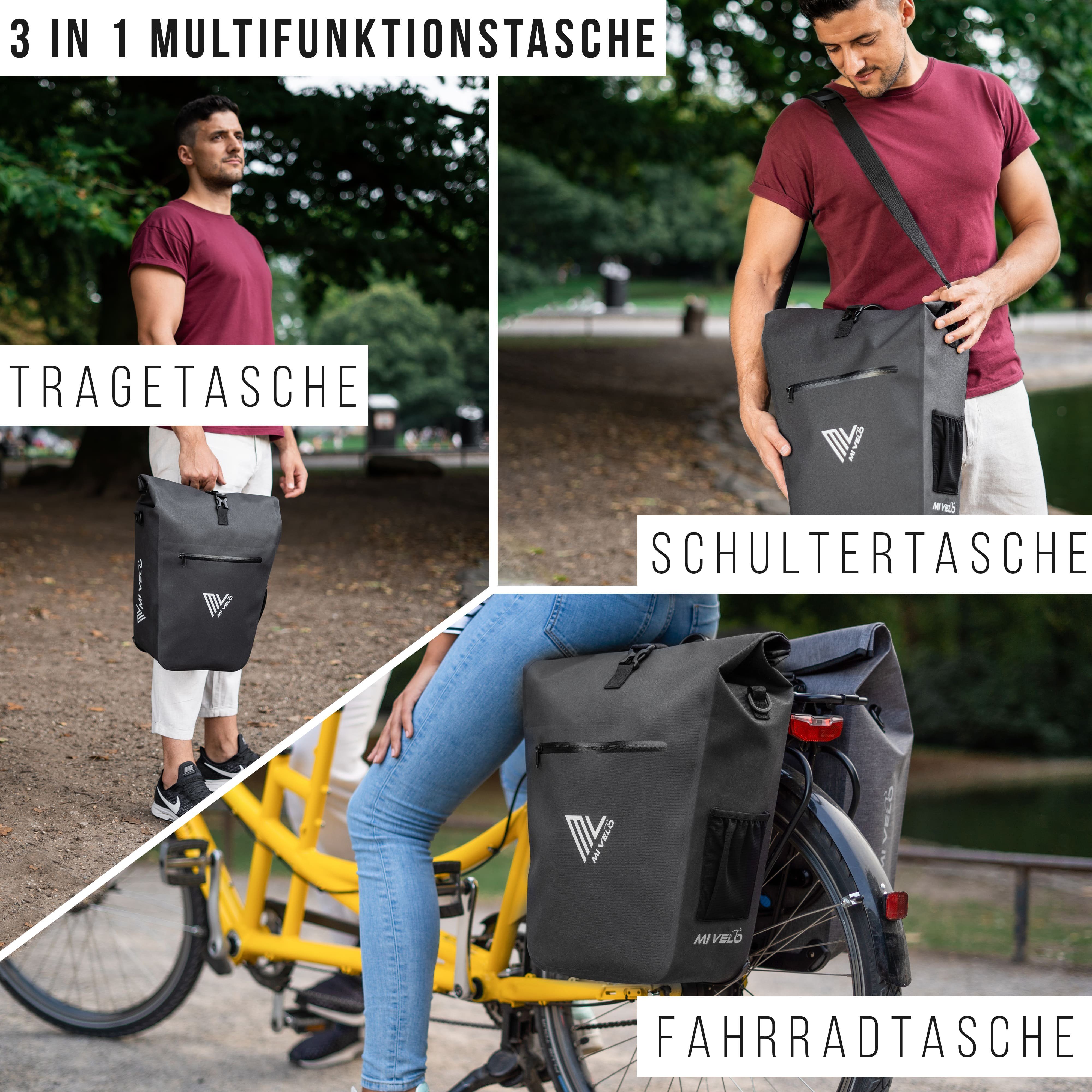 MIVELO Fahrradtasche Gepäckträgertasche wasserdicht inkl. Laptoptasche