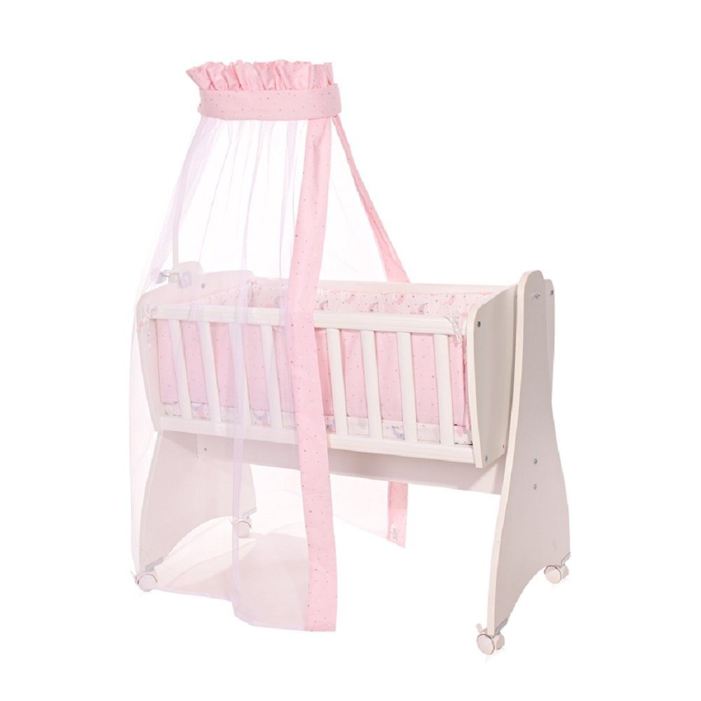 Babybettwäsche Baby Bettwäsche Zubehör Set First Dreams, Lorelli, Baumwolle, 7 teilig, 7-teiliges Set Decke Kissen Laken Himmel