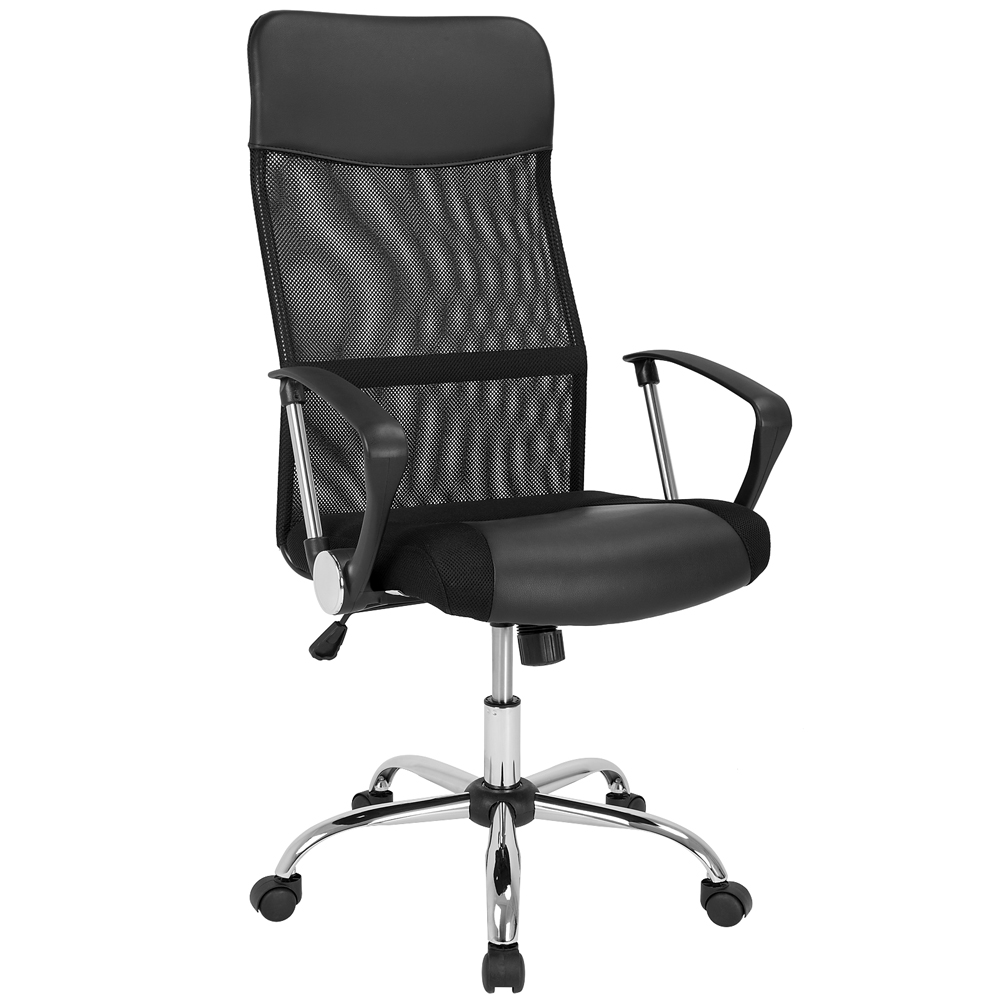 Casaria Deuba Chefsessel Bürostuhl Netz schwarz