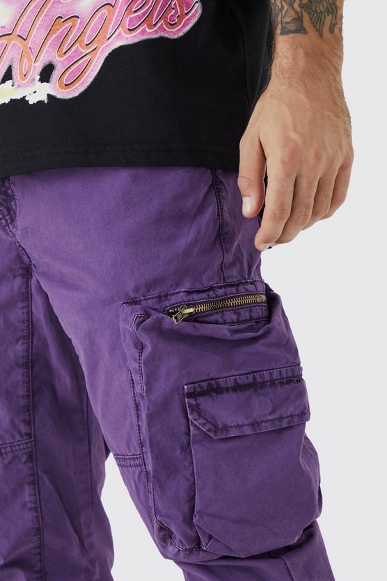 Slim-Fit Schlaghose mit Acid-Waschung