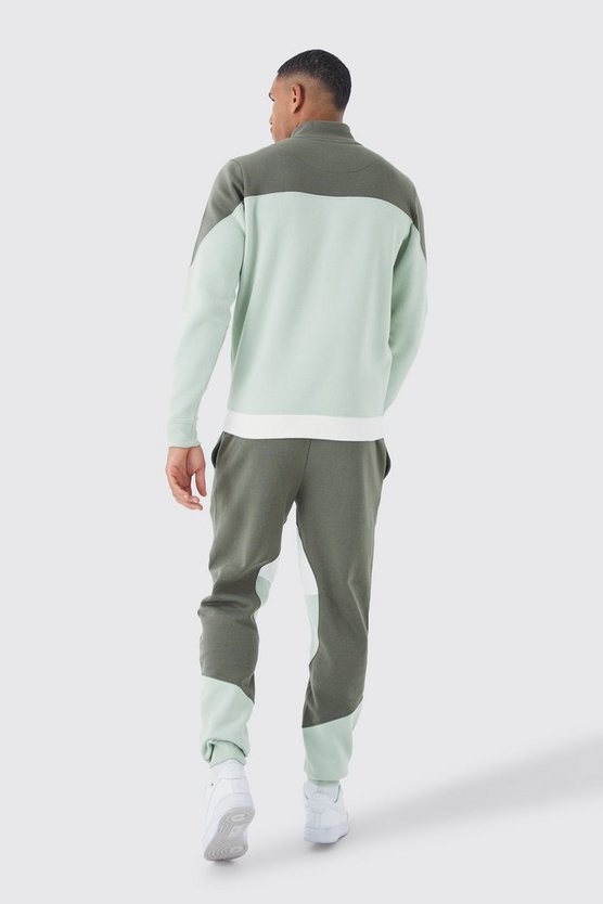 Tall Colorblock Trainingsanzug mit Trichterkragen