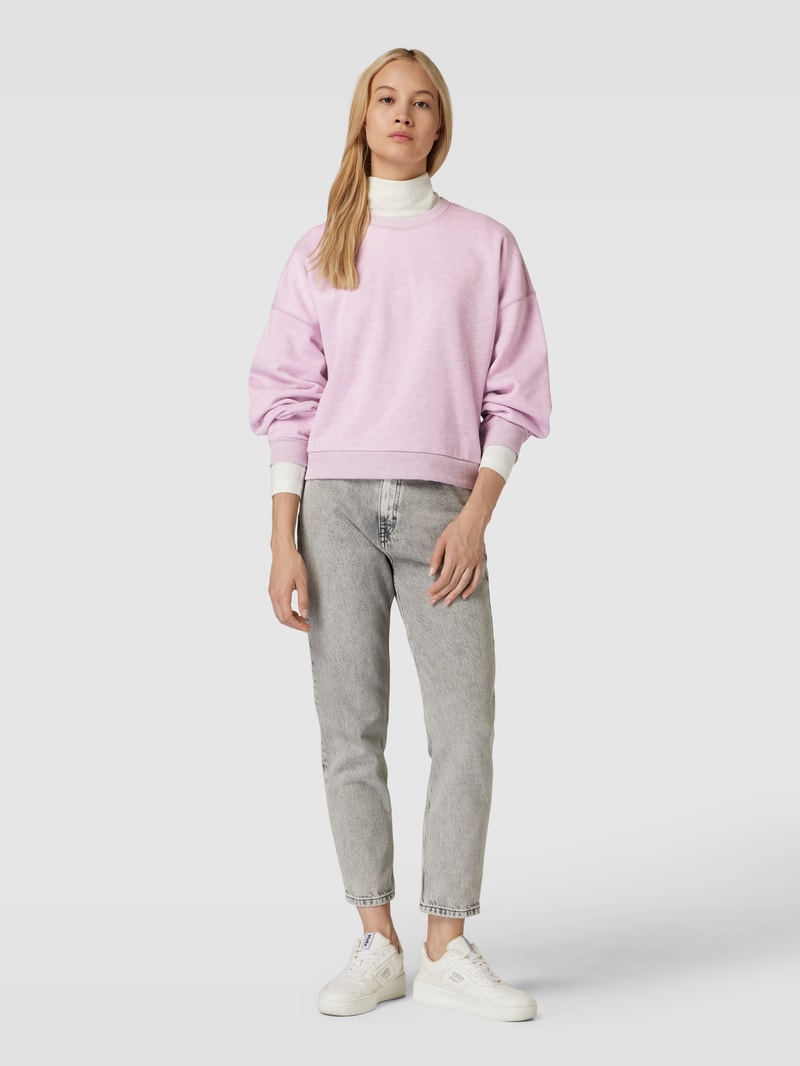 Sweatshirt mit Rundhalsausschnitt und überschnittenen Schultern in rosa