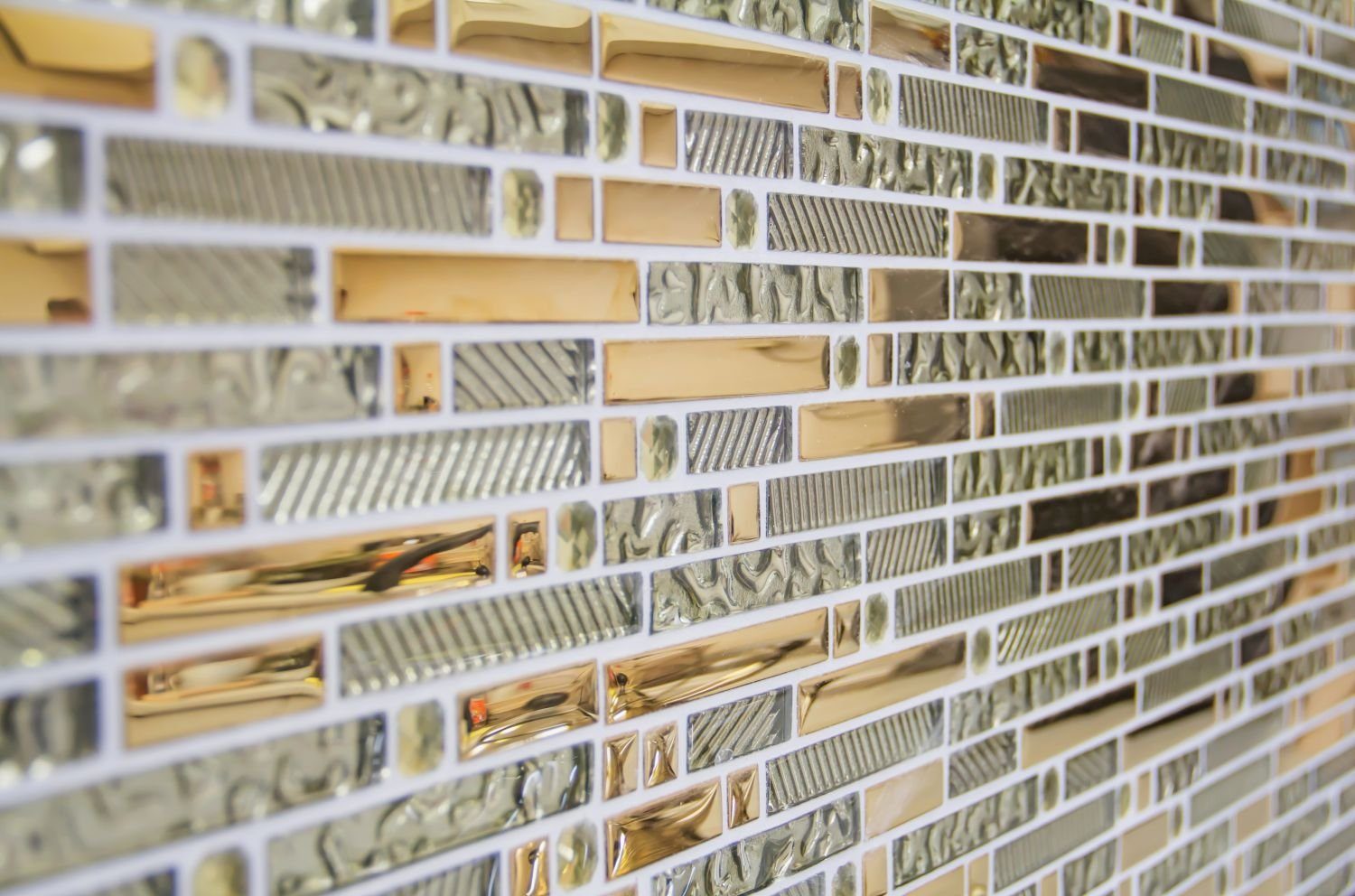Mosani Mosaikfliesen Glasmosaik Stäbchen Mosaikfliesen Fliesenspiegel Electroplated