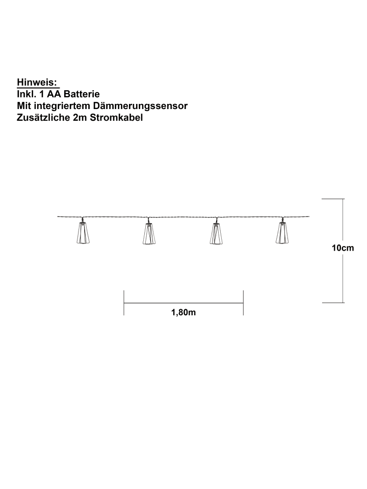 STAR Trading LED Solar-Lichterkette ,Eddy', warmweiß, outdoor, Batterie, 180cm günstig kaufen onesize