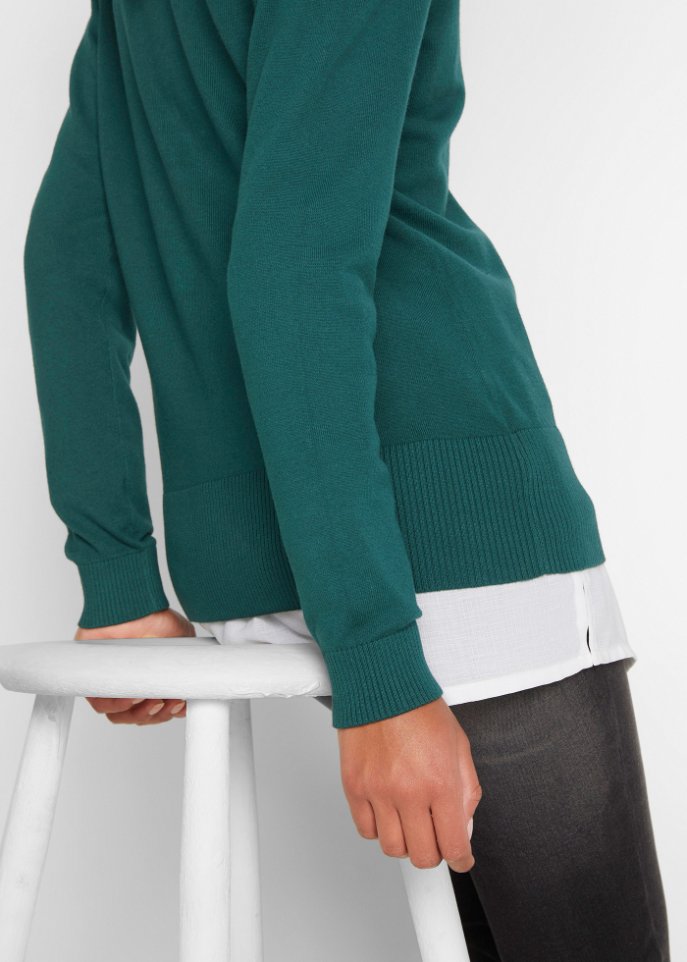 Basic Feinstrickjacke mit Knopfleiste