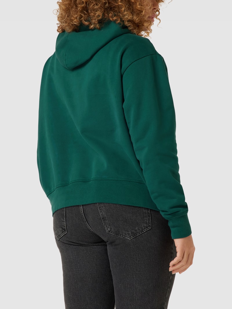 PLUS SIZE Hoodie mit Label-Print in dunkelgrün