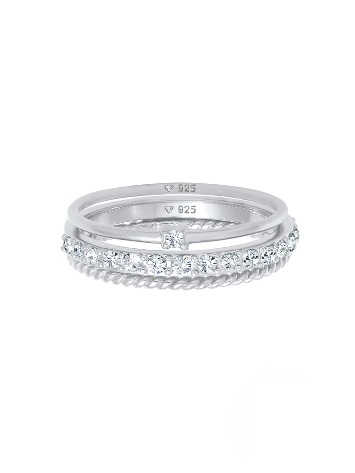 Elli Ring 925 Sterling Silber Ring Set in Silber günstig kaufen