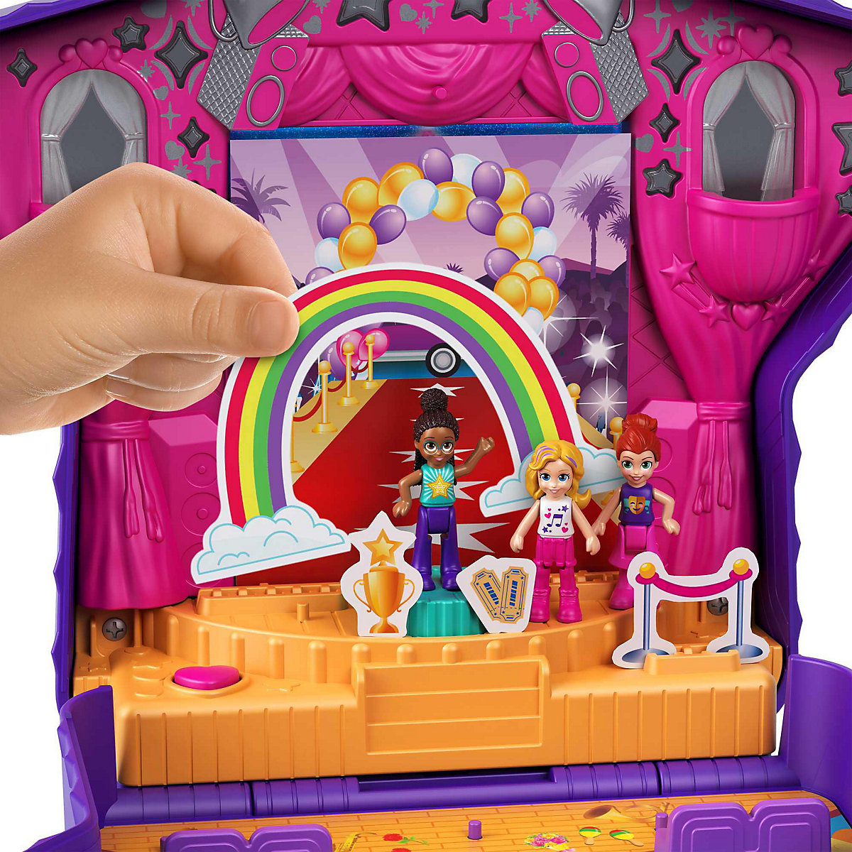 Polly Pocket Talentshow Schatulle mit 3 Figuren inkl. Zubehör