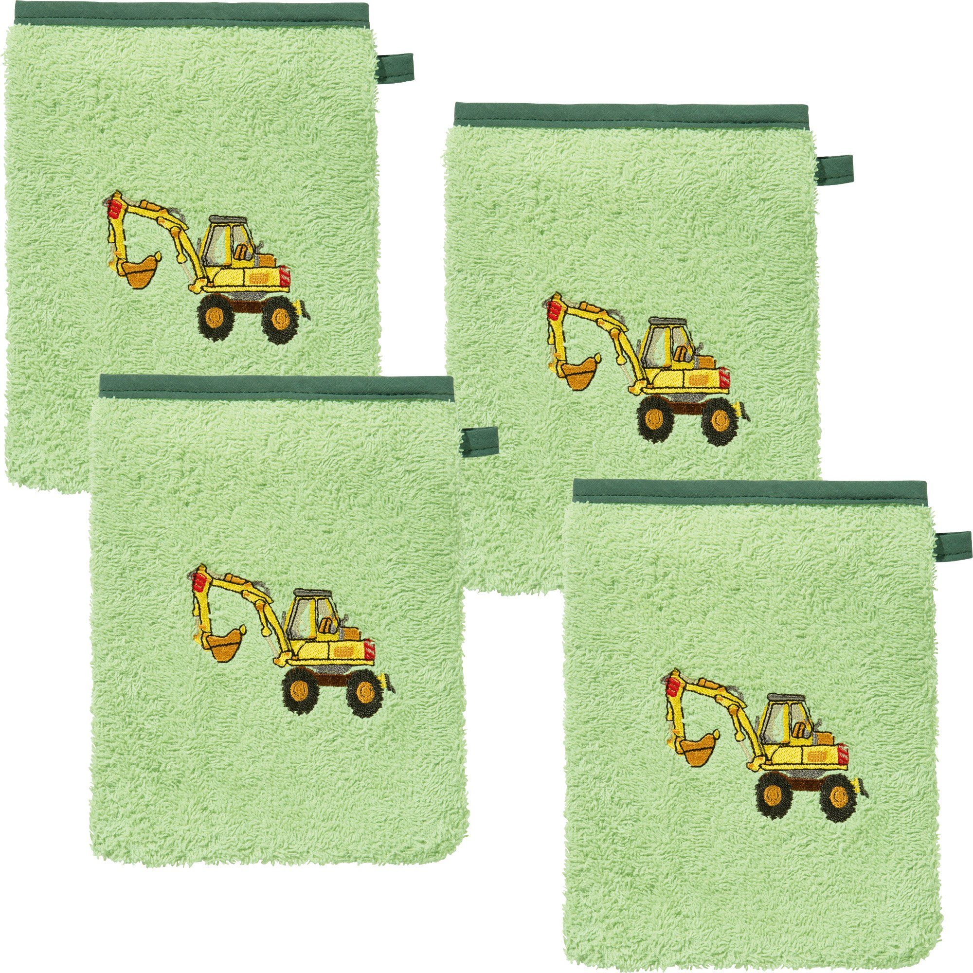 Erwin Müller Waschhandschuh Kinder-Waschhandschuh 4er-Pack (4-tlg), Walk-Frottier Uni