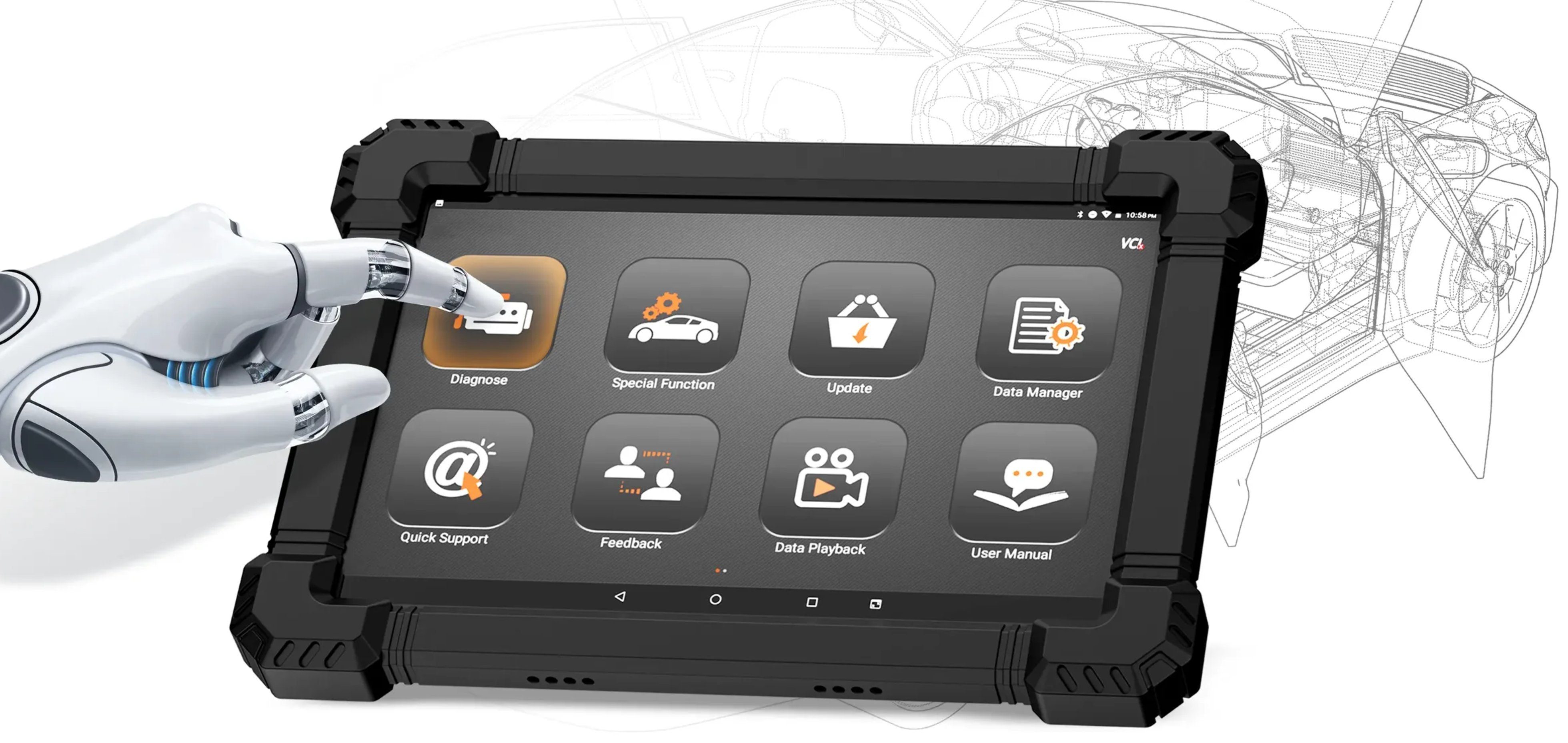 Brotos® Kfz-Diagnosegerät Auto-OBD2-Diagnose Tablet 980 Kfz-Bluetooth-Scan-Codeleser Kfz DIGITAL