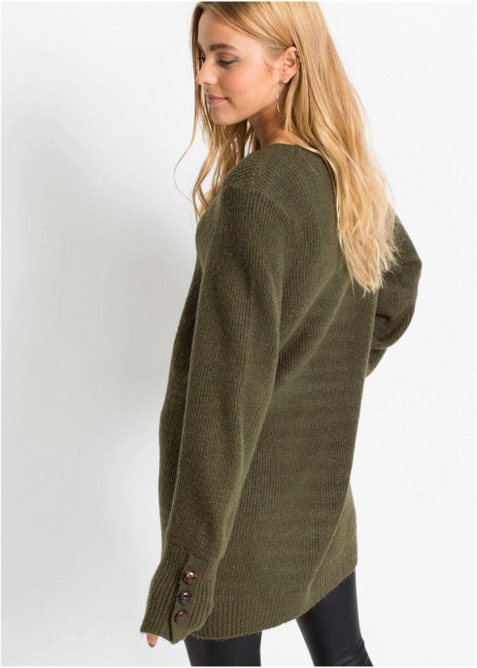 Longpullover mit Knöpfen