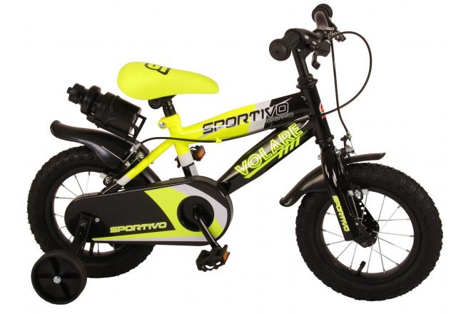 Volare Sportivo Kinderfahrrad - Jungen - 12 Zoll - Neon Gelb Schwarz 95% zusammengebaut