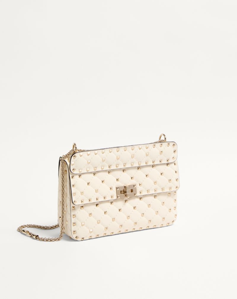 Bolsa média Rockstud Spike em couro napa.
