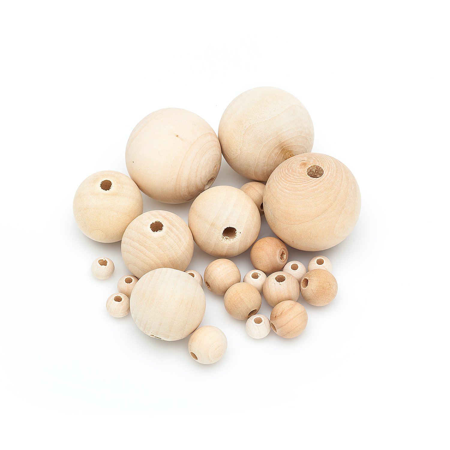 Holzkugeln, 10 - 40 mm Ø, 24 Stück