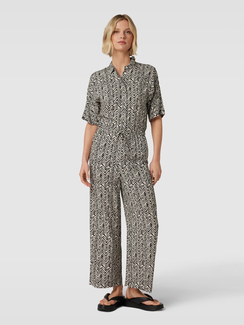 Jumpsuit mit Zickzack-Muster in schwarz
