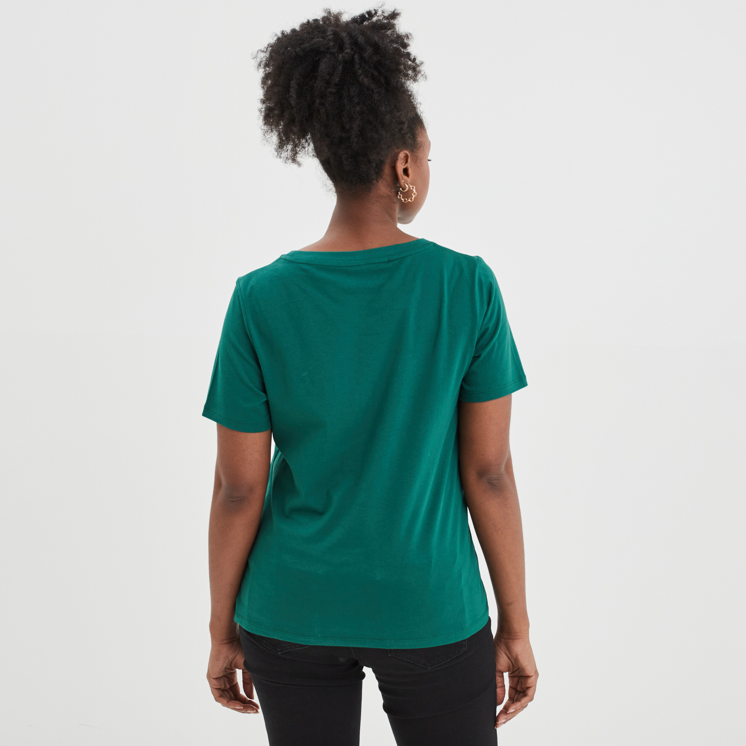 T-shirt manches courtes coton Mickey vert femme | La Halle