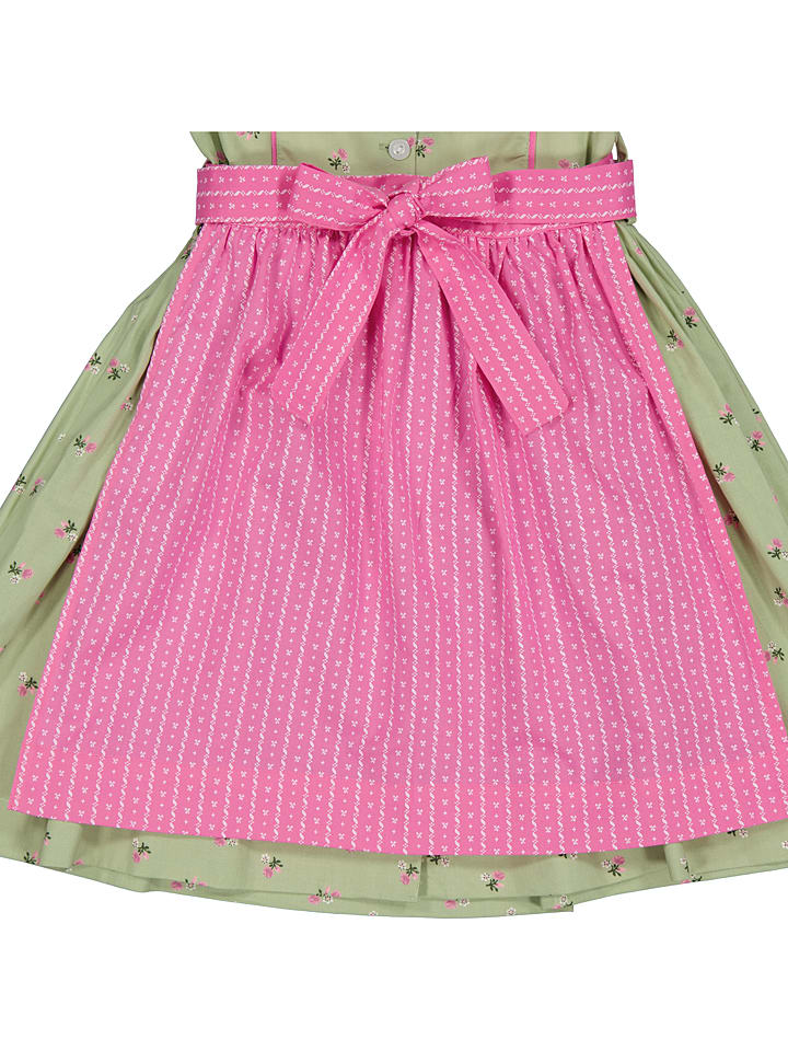 Isartrachten Dirndl in Grün/ Pink günstig kaufen