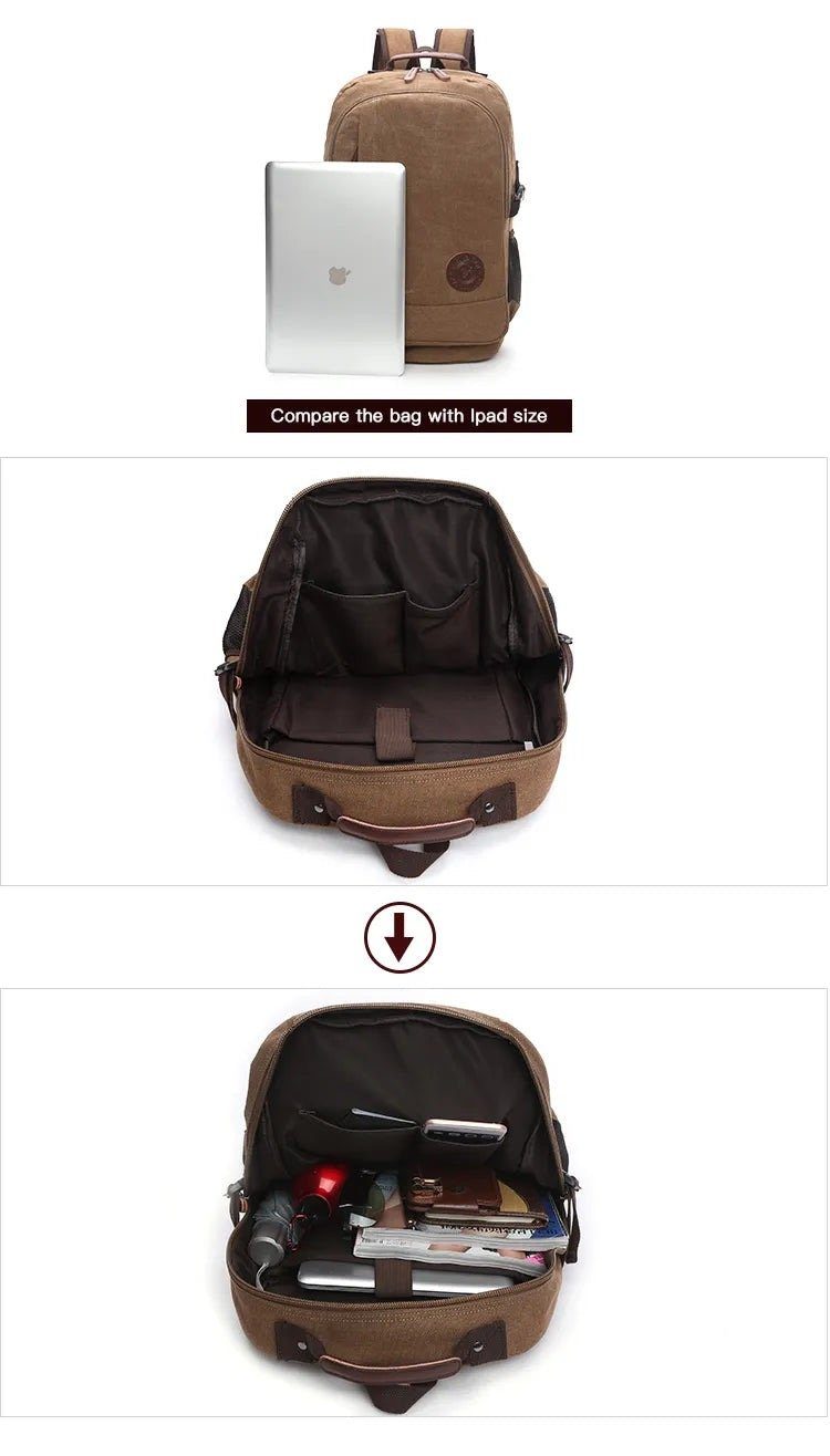 D-IDEAZ Notebook-Rucksack Canvas Rucksack für Business und Freizeit - Praktischer Begleiter, Fach für Notebook und Tablet