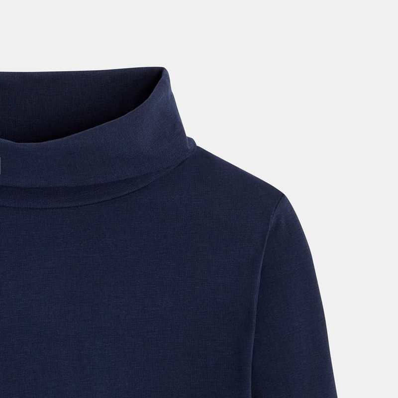 T-shirt col roulé manches longues bleu garçon
