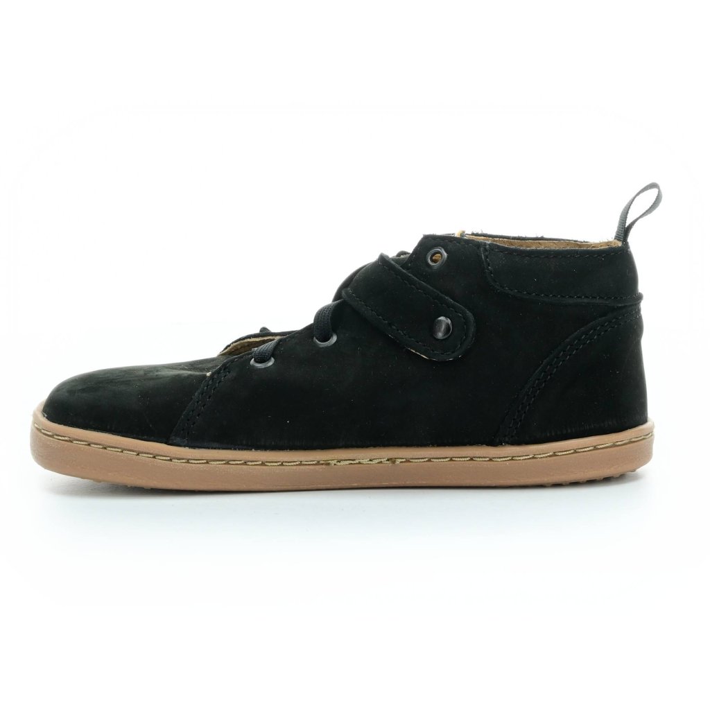 Pegres BF52 schwarze Barfuß-Stiefeletten aus gebürstetem Leder