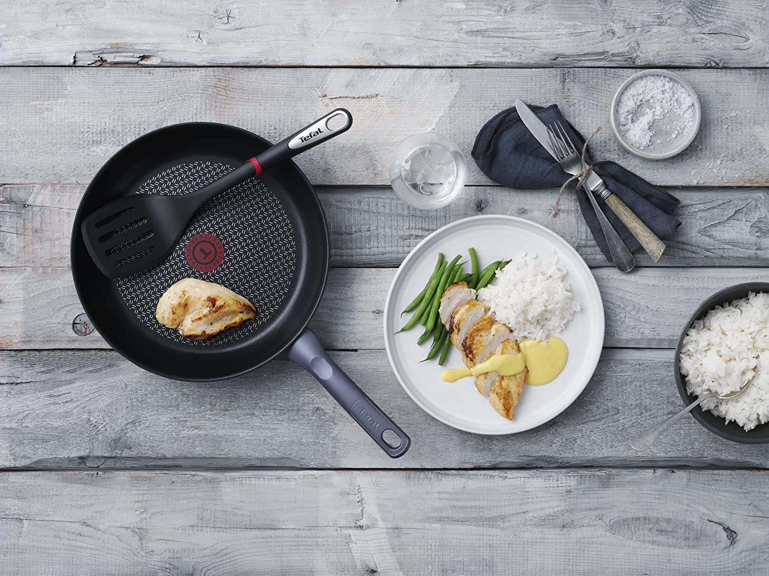 Tefal Pfannenwender Ingenio Bratwender 40 cm, ideal zum Wenden/Servieren K20608, Hitzebeständigkeit: bis zu 230°C, schwarz, 39.8 x 9.2 x 4.7 cm